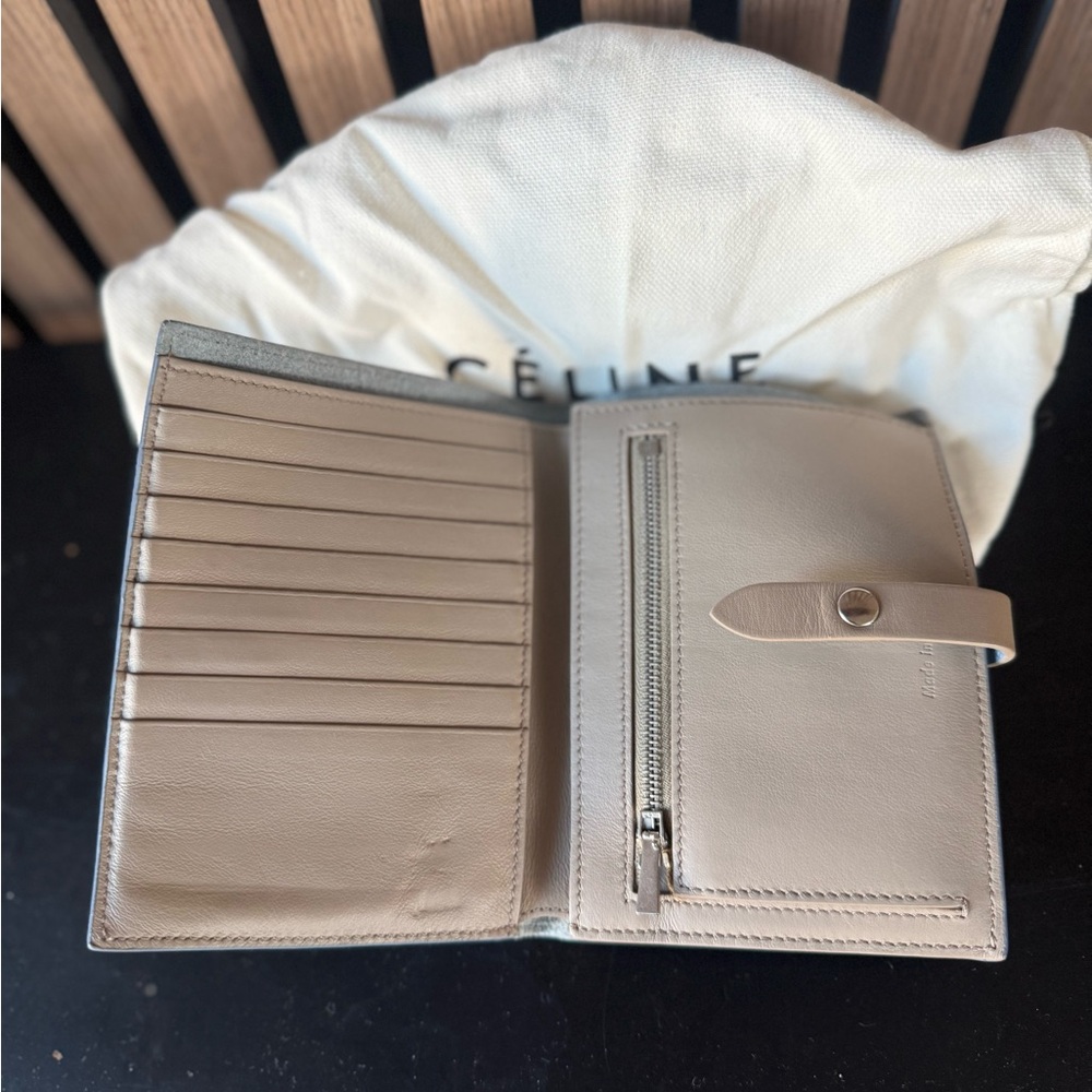 Celine Blue Wallet with Silver Accent - Picture 2 of 4